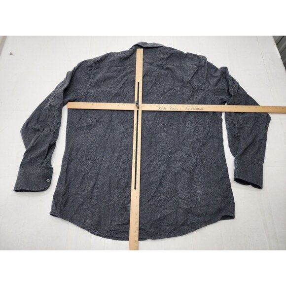 UnTuckit Mens 100% Cotton Long Sleeve Button Down Flannel Shirt Gray Size XL - Picture 5 of 8